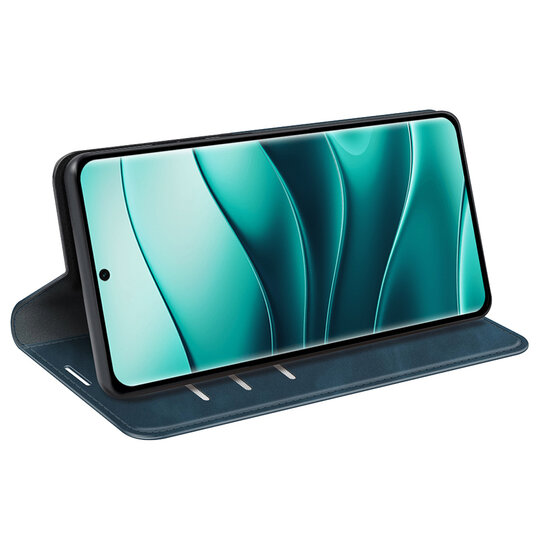Xiaomi Redmi Note 14 Pro Plus Hoesje - MobyDefend Luxe Wallet Bookcase (Magnetische Sluiting) - Blauw