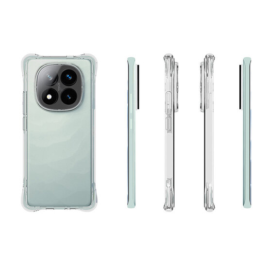 Xiaomi Redmi Note 14 Pro Plus Hoesje - MobyDefend Transparante Shockproof TPU Backcover - Verstevigde Hoeken - Volledig Doorzichtig
