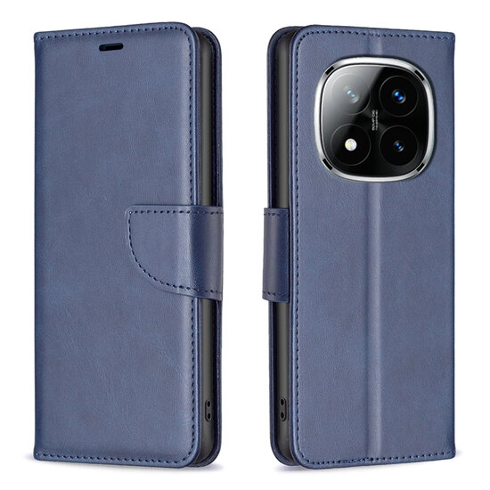 Xiaomi Redmi Note 14 Pro 5G Hoesje - MobyDefend Wallet Book Case Met Koord - Blauw