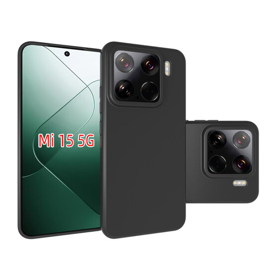 Xiaomi 15 Hoesje - MobyDefend TPU Backcover - Mat Zwart