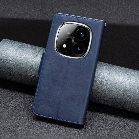 Xiaomi Redmi Note 14 Pro Plus Hoesje - MobyDefend Wallet Book Case Met Koord - Blauw
