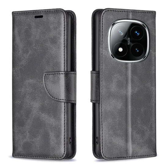 Xiaomi Redmi Note 14 Pro Plus Hoesje - MobyDefend Wallet Book Case Met Koord - Zwart