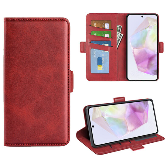 Samsung Galaxy A36 / Galaxy A56 Hoesje - MobyDefend Luxe Wallet Book Case (Sluiting Zijkant) - Rood