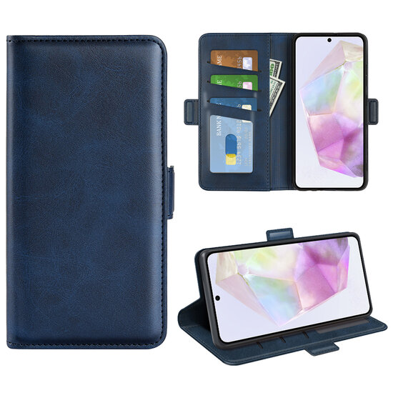 Samsung Galaxy A36 / Galaxy A56 Hoesje - MobyDefend Luxe Wallet Book Case (Sluiting Zijkant) - Blauw