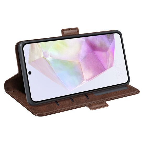 Samsung Galaxy A36 / Galaxy A56 Hoesje - MobyDefend Luxe Wallet Book Case (Sluiting Zijkant) - Bruin
