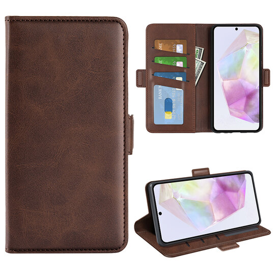 Samsung Galaxy A36 / Galaxy A56 Hoesje - MobyDefend Luxe Wallet Book Case (Sluiting Zijkant) - Bruin