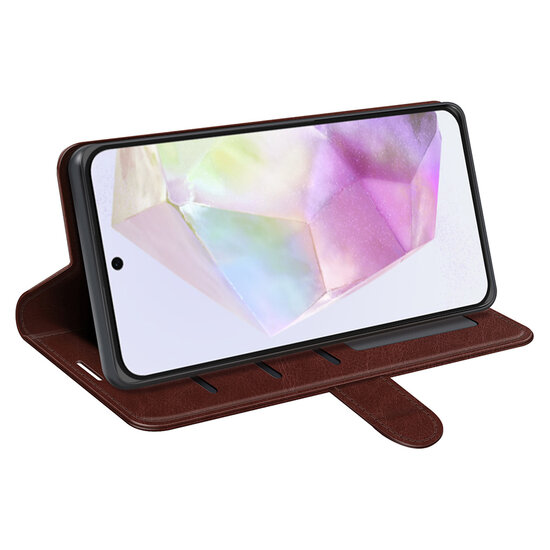 Samsung Galaxy A36 / Galaxy A56 Hoesje - MobyDefend Wallet Book Case (Sluiting Achterkant) - Bruin