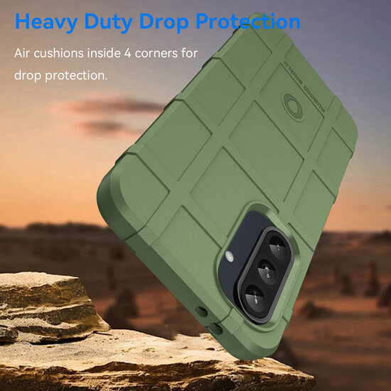 Samsung Galaxy A36 / Galaxy A56 Hoesje - Mobydefend Rugged Shield TPU Backcover - Groen