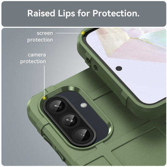 Samsung Galaxy A36 / Galaxy A56 Hoesje - Mobydefend Rugged Shield TPU Backcover - Groen