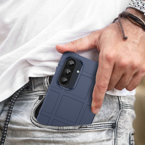 Samsung Galaxy A36 / Galaxy A56 Hoesje - Mobydefend Rugged Shield TPU Backcover - Blauw