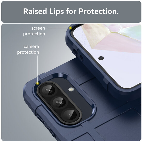 Samsung Galaxy A36 / Galaxy A56 Hoesje - Mobydefend Rugged Shield TPU Backcover - Blauw