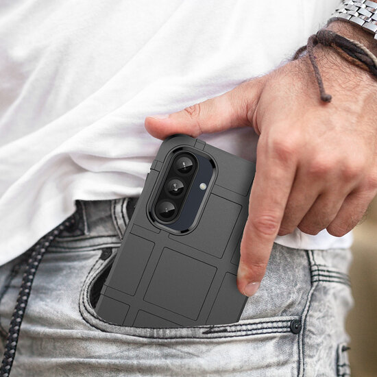 Samsung Galaxy A36 / Galaxy A56 Hoesje - Mobydefend Rugged Shield TPU Backcover - Zwart