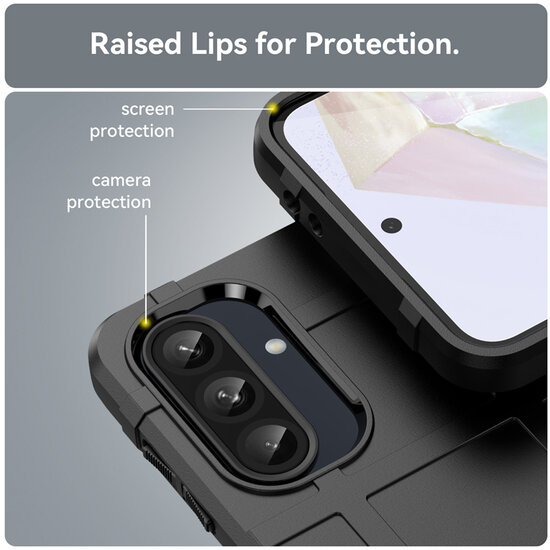 Samsung Galaxy A36 / Galaxy A56 Hoesje - Mobydefend Rugged Shield TPU Backcover - Zwart