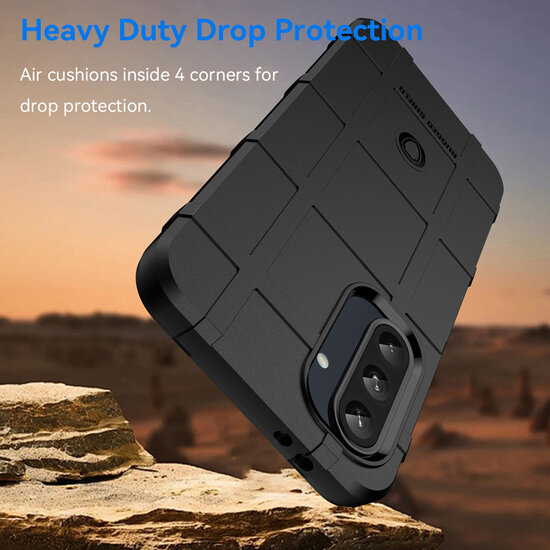 Samsung Galaxy A36 / Galaxy A56 Hoesje - Mobydefend Rugged Shield TPU Backcover - Zwart
