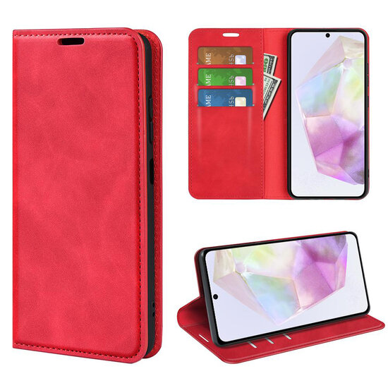 Samsung Galaxy A36 / Galaxy A56 Hoesje - MobyDefend Luxe Wallet Bookcase (Magnetische Sluiting) - Rood
