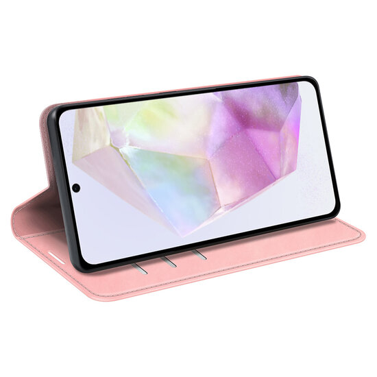 Samsung Galaxy A36 / Galaxy A56 Hoesje - MobyDefend Luxe Wallet Bookcase (Magnetische Sluiting) - Roze