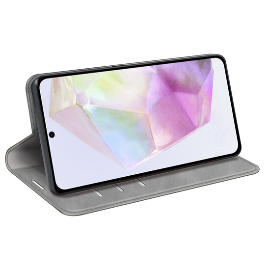 Samsung Galaxy A36 / Galaxy A56 Hoesje - MobyDefend Luxe Wallet Bookcase (Magnetische Sluiting) - Grijs