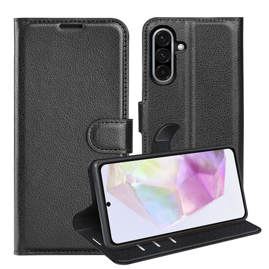 Samsung Galaxy A36 / Galaxy A56 Hoesje - MobyDefend Kunstleren Wallet Book Case (Sluiting Voorkant) - Zwart