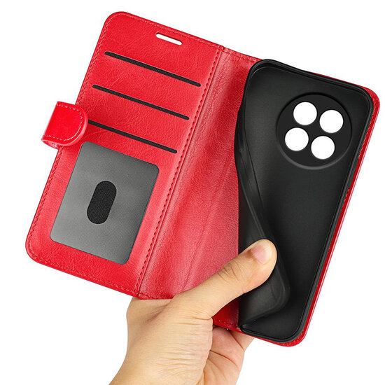 OnePlus 13R Hoesje - MobyDefend Wallet Book Case (Sluiting Achterkant) - Rood