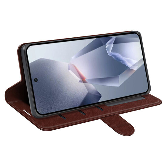 OnePlus 13R Hoesje - MobyDefend Wallet Book Case (Sluiting Achterkant) - Bruin