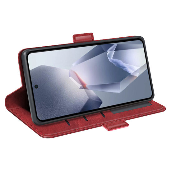OnePlus 13R Hoesje - MobyDefend Luxe Wallet Book Case (Sluiting Zijkant) - Rood