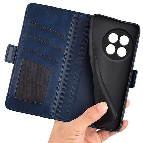 OnePlus 13R Hoesje - MobyDefend Luxe Wallet Book Case (Sluiting Zijkant) - Blauw