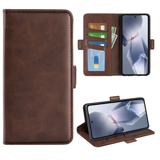OnePlus 13R Hoesje - MobyDefend Luxe Wallet Book Case (Sluiting Zijkant) - Bruin