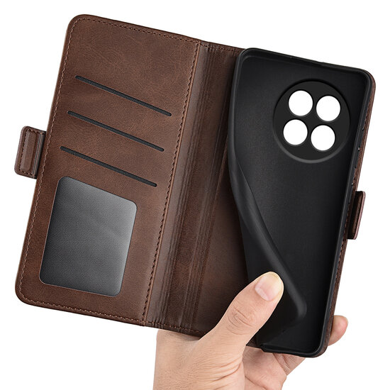 OnePlus 13R Hoesje - MobyDefend Luxe Wallet Book Case (Sluiting Zijkant) - Bruin