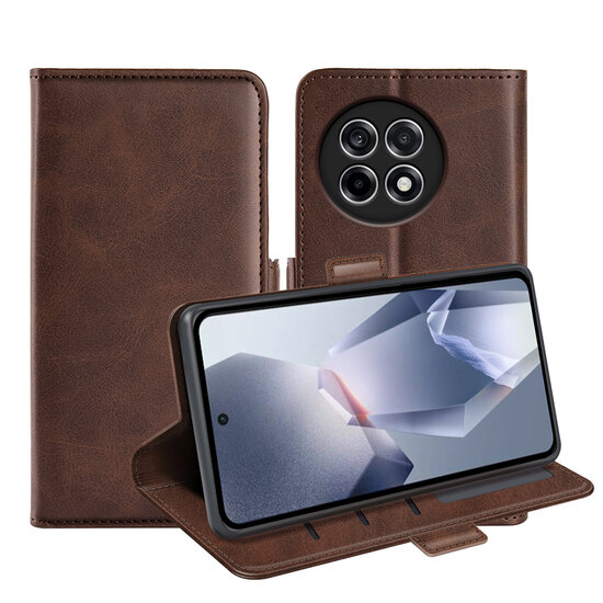 OnePlus 13R Hoesje - MobyDefend Luxe Wallet Book Case (Sluiting Zijkant) - Bruin