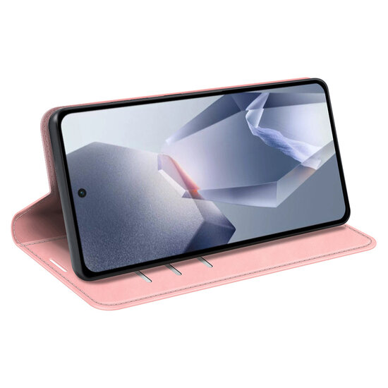 OnePlus 13R Hoesje - MobyDefend Luxe Wallet Bookcase (Magnetische Sluiting) - Roze