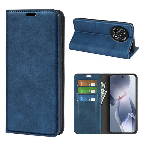 OnePlus 13R Hoesje - MobyDefend Luxe Wallet Bookcase (Magnetische Sluiting) - Blauw