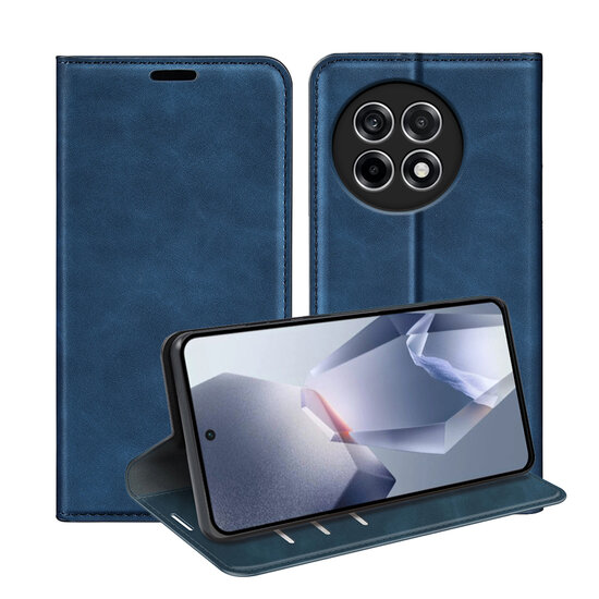OnePlus 13R Hoesje - MobyDefend Luxe Wallet Bookcase (Magnetische Sluiting) - Blauw