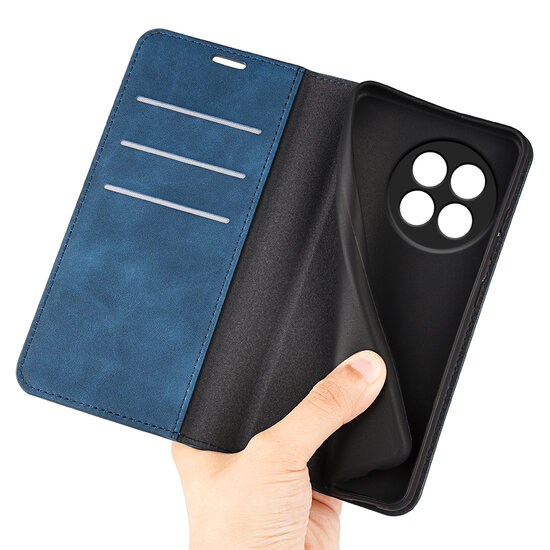 OnePlus 13R Hoesje - MobyDefend Luxe Wallet Bookcase (Magnetische Sluiting) - Blauw