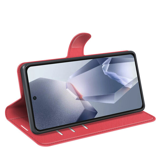 OnePlus 13R Hoesje - MobyDefend Kunstleren Wallet Book Case (Sluiting Voorkant) - Rood