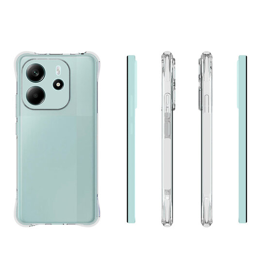 Xiaomi Redmi Note 14 4G Hoesje - MobyDefend Transparante Shockproof TPU Backcover - Verstevigde Hoeken - Volledig Doorzichtig
