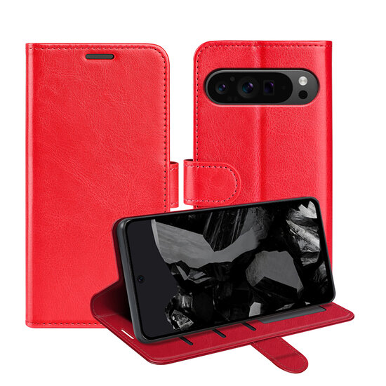 Google Pixel 9 Pro XL Hoesje - MobyDefend Wallet Book Case (Sluiting Achterkant) - Rood