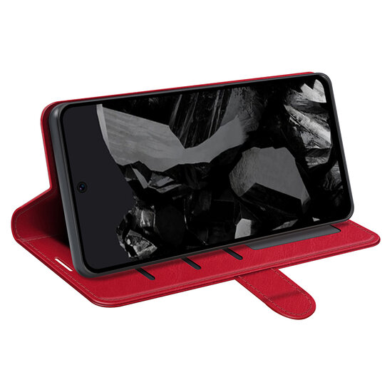 Google Pixel 9 Pro XL Hoesje - MobyDefend Wallet Book Case (Sluiting Achterkant) - Rood