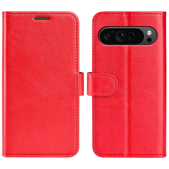 Google Pixel 9 Pro XL Hoesje - MobyDefend Wallet Book Case (Sluiting Achterkant) - Rood