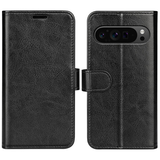Google Pixel 9 Pro XL Hoesje - MobyDefend Wallet Book Case (Sluiting Achterkant) - Zwart