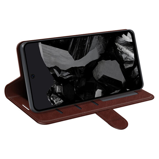 Google Pixel 9 Pro XL Hoesje - MobyDefend Wallet Book Case (Sluiting Achterkant) - Bruin
