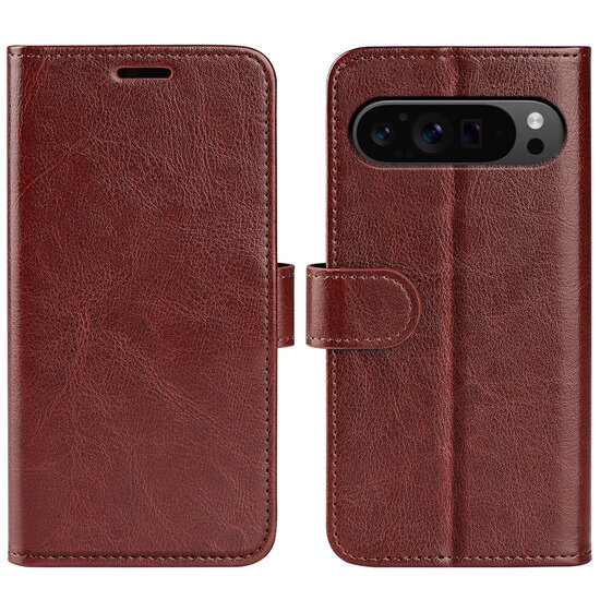 Google Pixel 9 Pro XL Hoesje - MobyDefend Wallet Book Case (Sluiting Achterkant) - Bruin