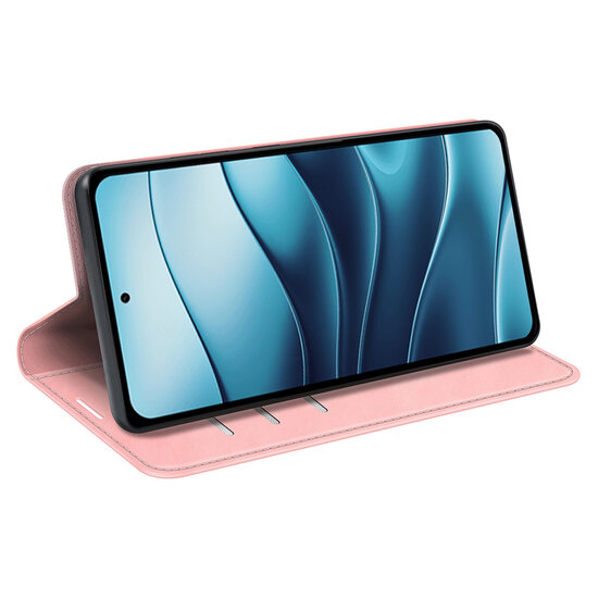 Xiaomi Redmi Note 14 4G Hoesje - MobyDefend Luxe Wallet Bookcase (Magnetische Sluiting) - Roze