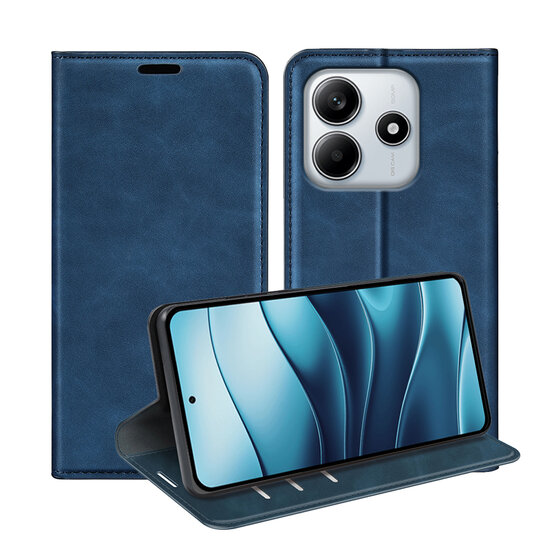 Xiaomi Redmi Note 14 4G Hoesje - MobyDefend Luxe Wallet Bookcase (Magnetische Sluiting) - Blauw
