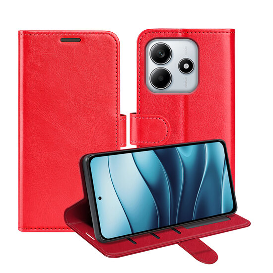 Xiaomi Redmi Note 14 4G Hoesje - MobyDefend Wallet Book Case (Sluiting Achterkant) - Rood