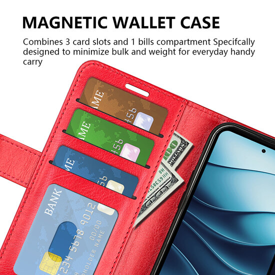 Xiaomi Redmi Note 14 4G Hoesje - MobyDefend Wallet Book Case (Sluiting Achterkant) - Zwart
