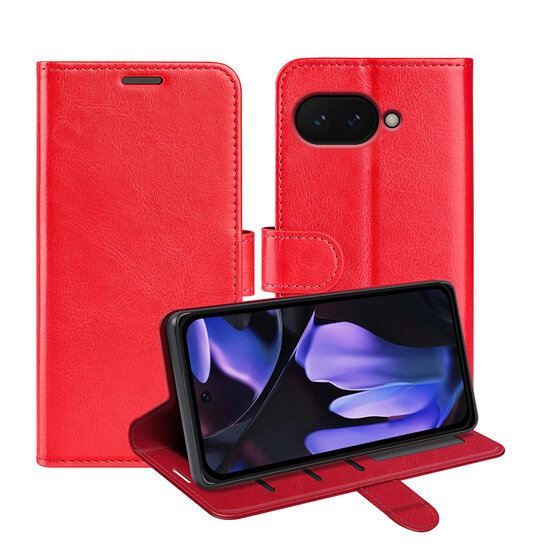 Google Pixel 9a Hoesje - MobyDefend Wallet Book Case (Sluiting Achterkant) - Rood