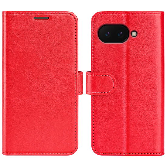 Google Pixel 9a Hoesje - MobyDefend Wallet Book Case (Sluiting Achterkant) - Rood