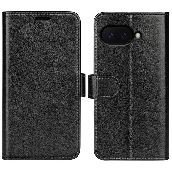 Google Pixel 9a Hoesje - MobyDefend Wallet Book Case (Sluiting Achterkant) - Zwart
