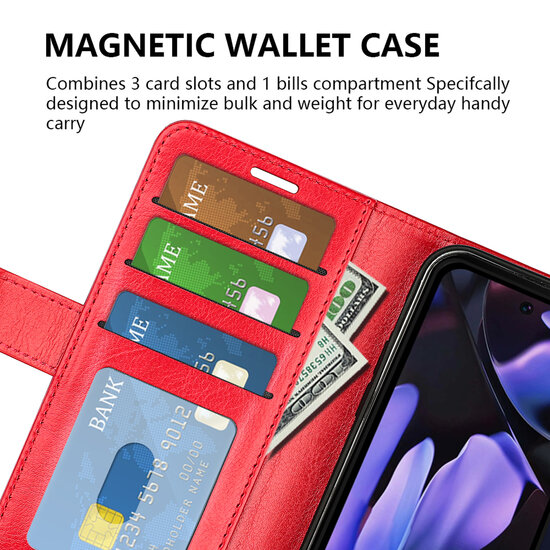 Google Pixel 9a Hoesje - MobyDefend Wallet Book Case (Sluiting Achterkant) - Bruin