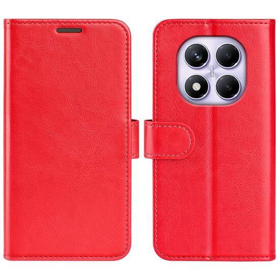 Xiaomi Redmi Note 14 Pro 4G Hoesje - MobyDefend Wallet Book Case (Sluiting Achterkant) - Rood